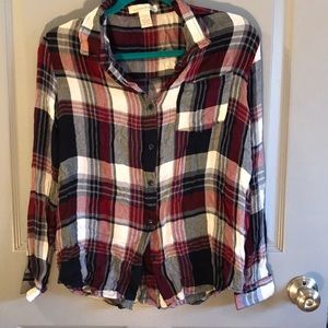 Navy blue & maroon light and cozy flannel